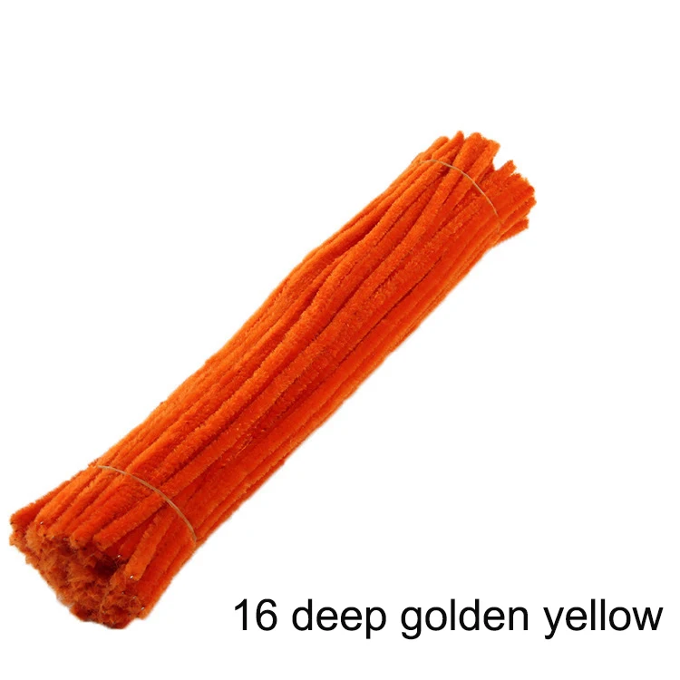 16 deep golden 50 шт. 30 см Красочные Синели стебли трубы Очистители детские развивающие игрушки ручной работы Рождество День рождения Декор DIY ремесло поставки - Цвет: 16 deep golden