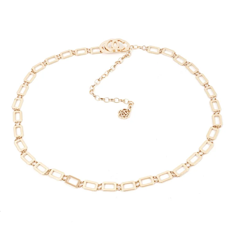 

Metal buckle belt for dresses women ladies elastic waist chain belts female gold thin belts fashion 2018 waistband RT106