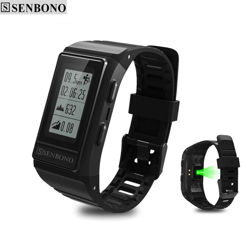 SENBONO gps умный Браслет IP68 водонепроницаемые спортивные часы монитор сердечного ритма фитнес-трекер Браслет активности PK mi band 4