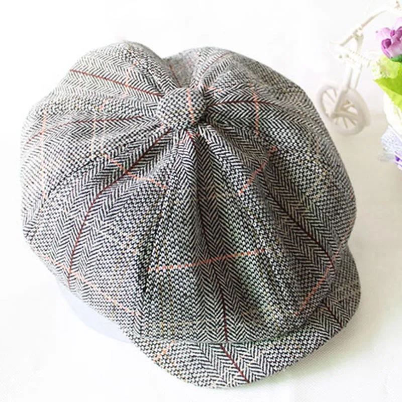 Газетная Кепка s в полоску восьмиугольная кепка Берет Шляпа Унисекс летняя