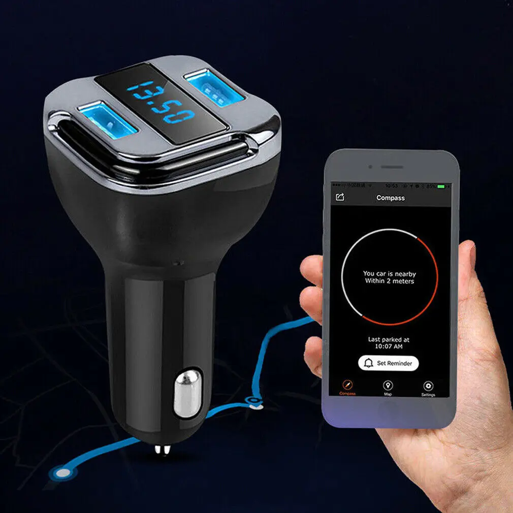 Автомобильное зарядное устройство 4.2A двойное светодиодное USB Универсальное с GPS