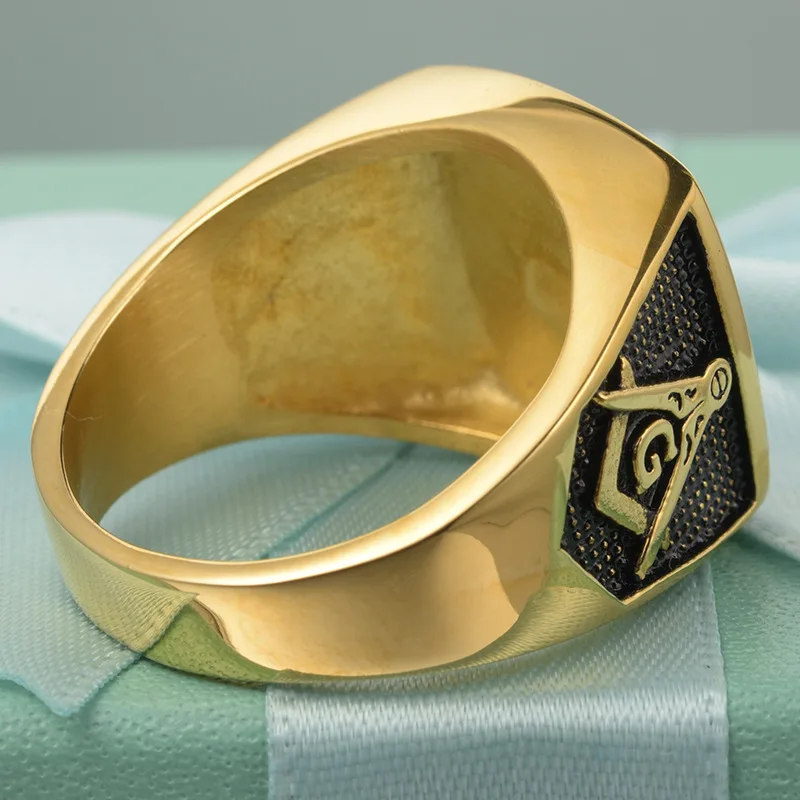 US 8 до 13 размер Master Freemason Masonic Signet кольца Орел Титан Нержавеющая сталь Iced Out Bling
