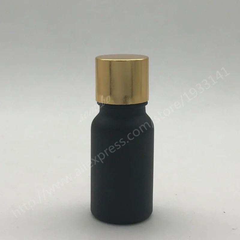 

500 x 10ml Matte Black Empty Glass Bottle with Reducer for Essential oil,10CC make up glass bottle with screw on Cap