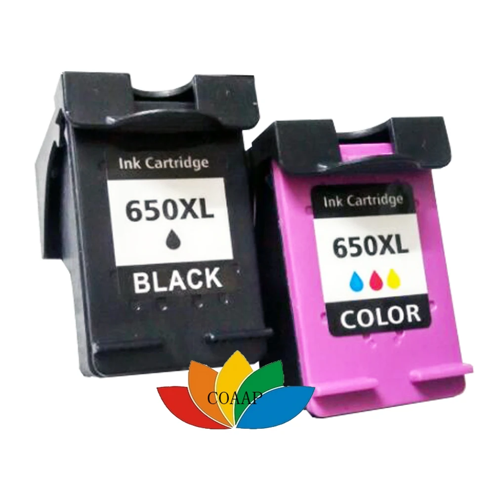 

2 pk Compatible 650 ink cartridges for hp 650XL Deskjet 3515 inkjet Printer