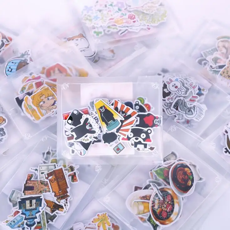 Милые Мультяшные декоративные наклейки в Корейском стиле клейкие для