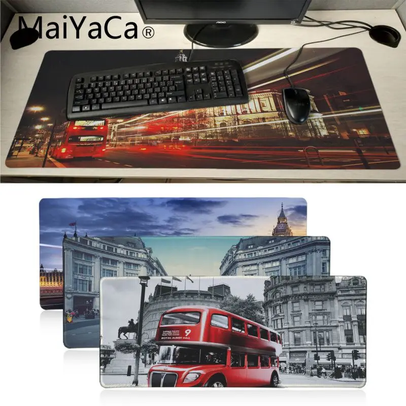 Новый Коврик для мыши Maiyaca с принтом лондонского автобуса игровые коврики