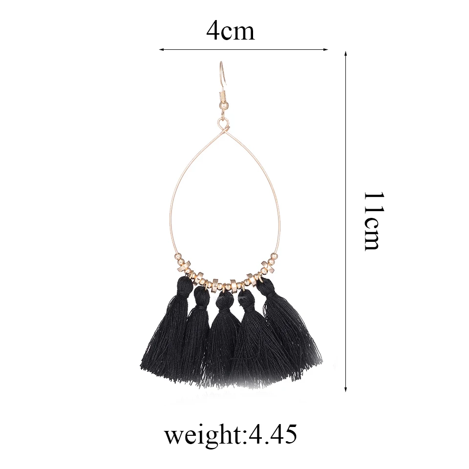 Богемные Frringed большие круглые серьги этнические Boho несколько цветов секторные с