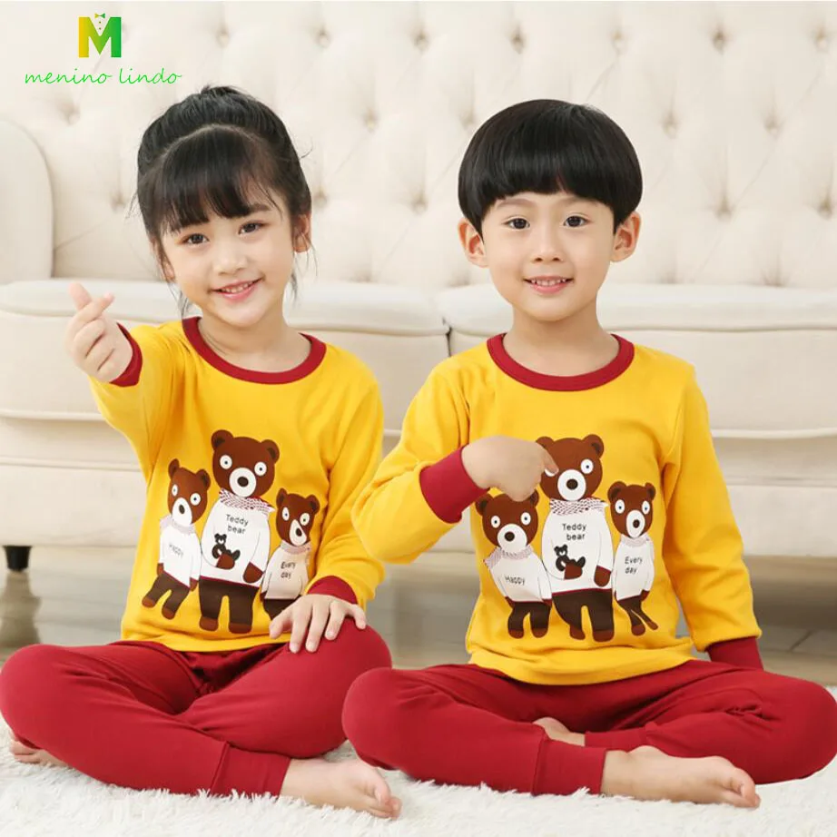 Детские пижамы От 0 до 13 лет из хлопка на подкладке для маленьких мальчиков и