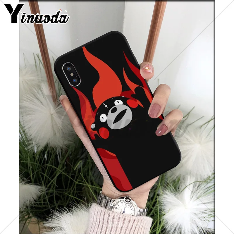 Yinuoda Японский милый Kumamon ТПУ Мягкий силиконовый чехол для телефона Apple iPhone 8 7 6 6S Plus X XS MAX 5 5S SE XR сотовые телефоны
