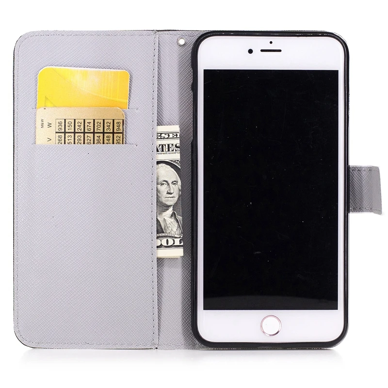 Новинка 2017 кожаный мягкий чехол бумажник с мультяшным рисунком для Apple iPhone SE 5 5S 6 6s