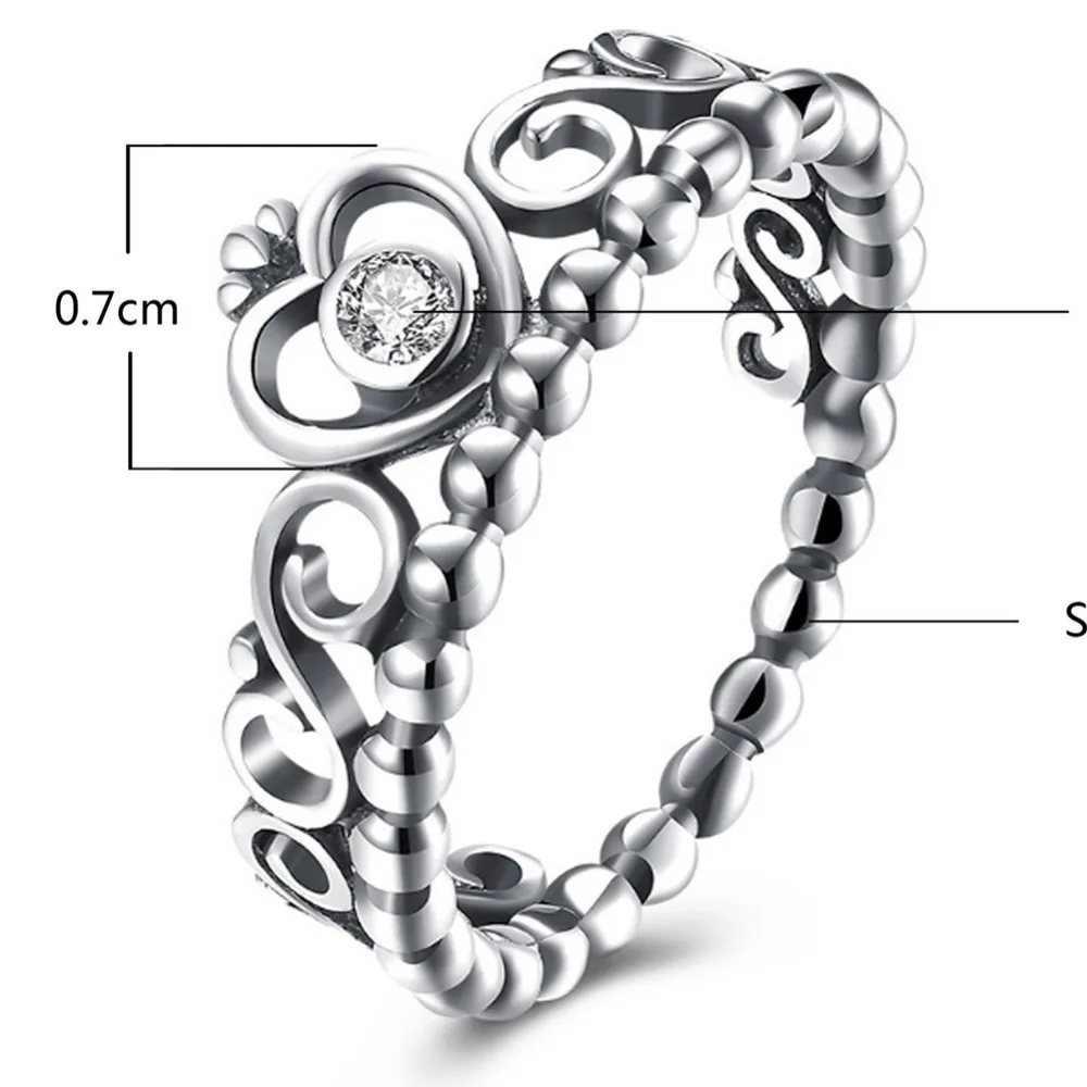 1 шт. серебристый Цвет ювелирные изделия Принцесса Queen Корона Кольца для Для