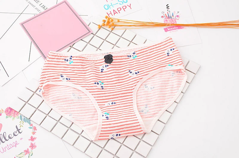 Новые Для женщин Трусики для хлопок Нижнее бельё с милым рисунком мягкая удобная