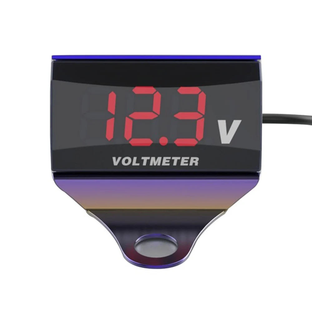 Red color Bracket 10 V-150 V вольтметр Автомобиль Мотоцикл цифровой светодиодный Дисплей вольтметр Водонепроницаемый транспортного средства п вольтметр с кронштейном - Цвет: Red color Bracket