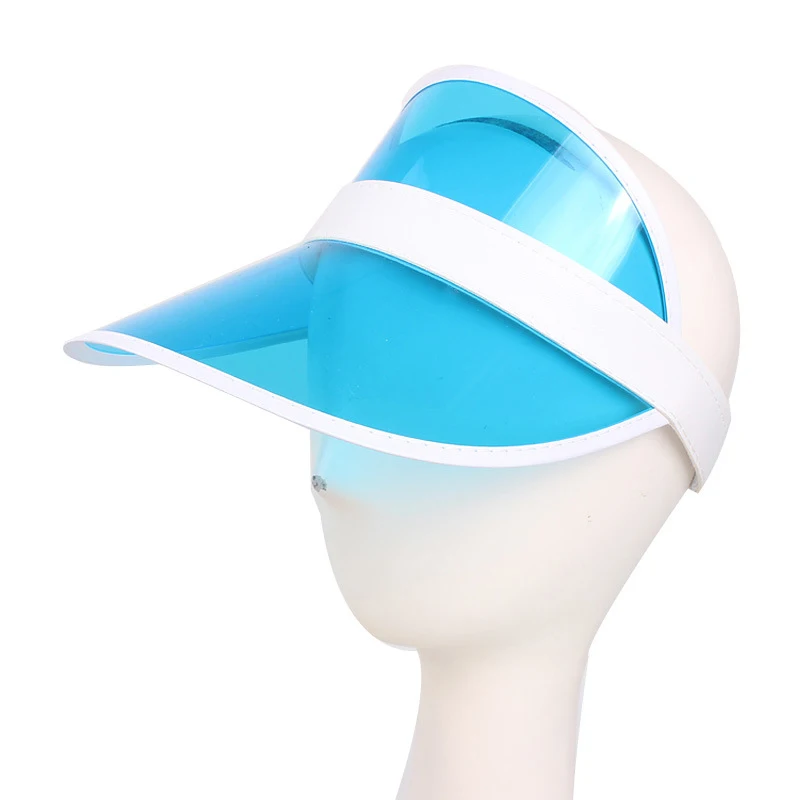 blue Летняя, унисекс, детская, уличная, прозрачная, ПВХ, Пустой Топ, шляпа, УФ Кепка с козырьком от солнца,, солнцезащитный козырек - Цвет: blue