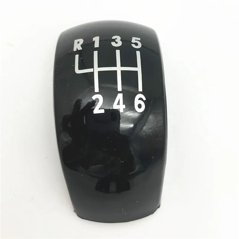 Black 6 Speed 5/6 Speed Chrome Black Cap Gear Shift Knob Emblem Badge Cover Lever Stick Pen For Skoda Octavia MK2 II(04-08), II FL(08-11 - Название цвета: Black 6 Speed