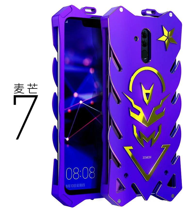 

Luxury phone case For Huawei maimang 7 cover zimon Aluminum Metal Heavy Duty Armor Shockproof cover for Huawei mate 20 lite case