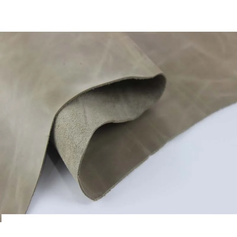 Винтажная 100% натуральная телячья кожа/полировальная восковая зернистая желтая