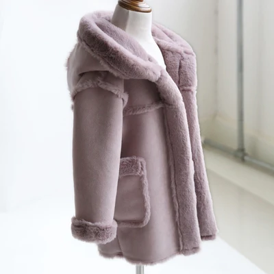 Зимнее пальто и куртка детские Girl 2018 замшевые куртки с капюшоном средней длины