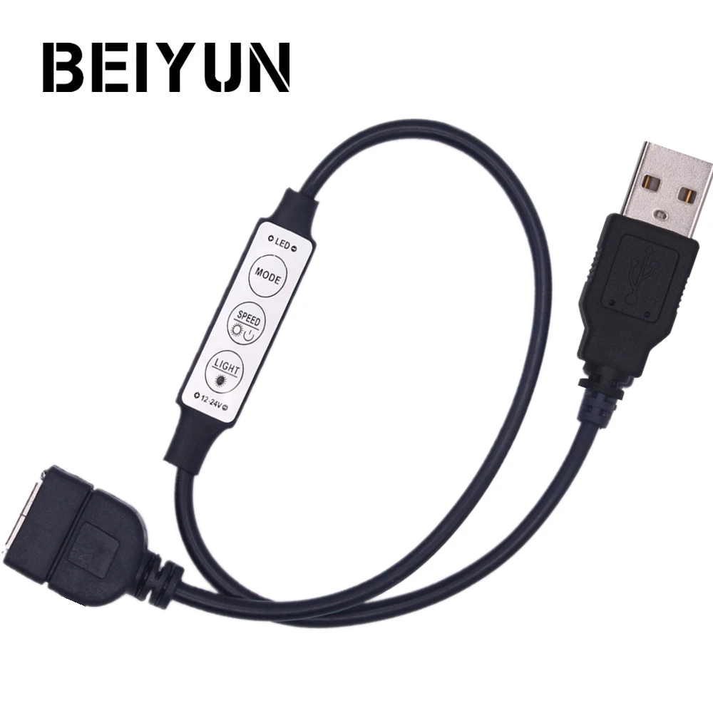 USB Мужской и женский светодиодный пульт управления с 3Key 5-24 V диммер для SMD 5050 5630 2835