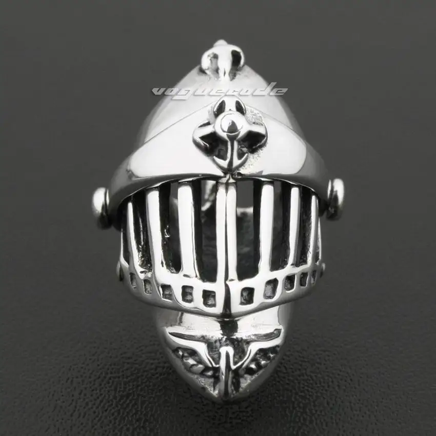 LINSION Рыцарь Шлем 925 пробы Серебряный средневековый Крестоносец мужской байкер