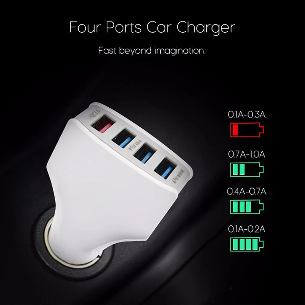 4 порта USB мобильный телефон планшет Смарт Быстрое Автомобильное зарядное