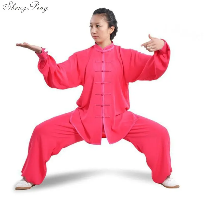 Тай Чи форма костюмы taichi для женщин мужчин ушу Кунг фу Костюм Форма для единоборств упражнения V1537