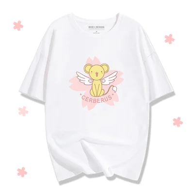 [Сток] карта аниме Captor Sakura CERBERUS Косплей Костюм CERBERUS косплей футболка хлопок футболка Летняя футболка унисекс Топ fr - Цвет: as pic