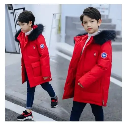 Бесплатная доставка пальто для мальчиков зимняя детская пуховая куртка плюс