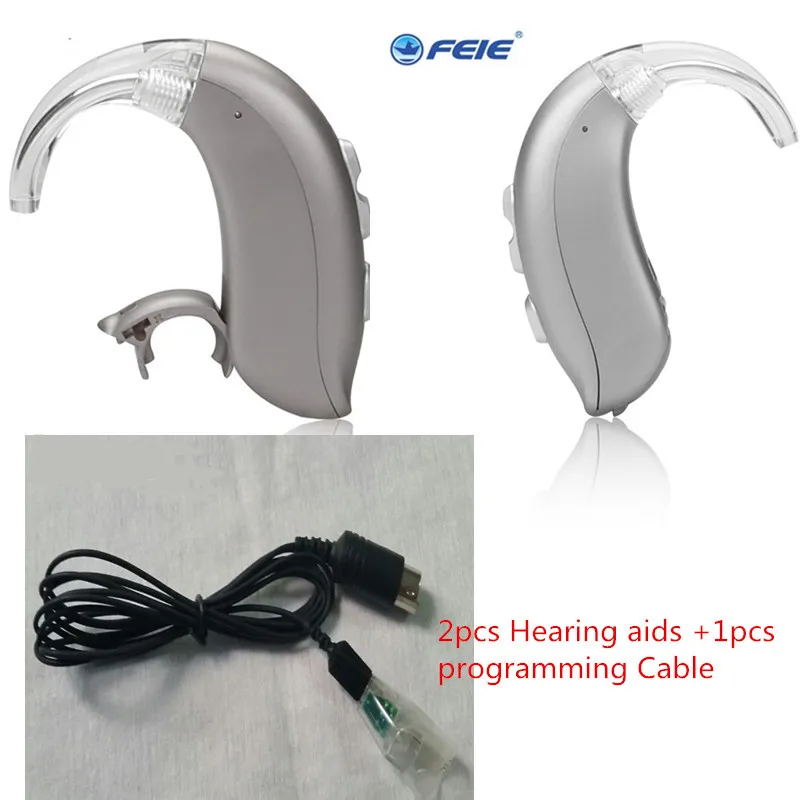 one pair and 1 cable Новые продукты глухих апарелхо аудио ухо машина MY-26 Регулируемый тон мини аудиофоны слуховой аппарат батареи A13 Прямая поставка - Цвет: one pair and 1 cable