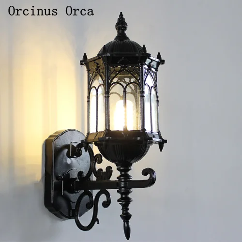 American creative personality LED outdoor wall lamp patio balcony corridor European retro waterproof gold | Освещение