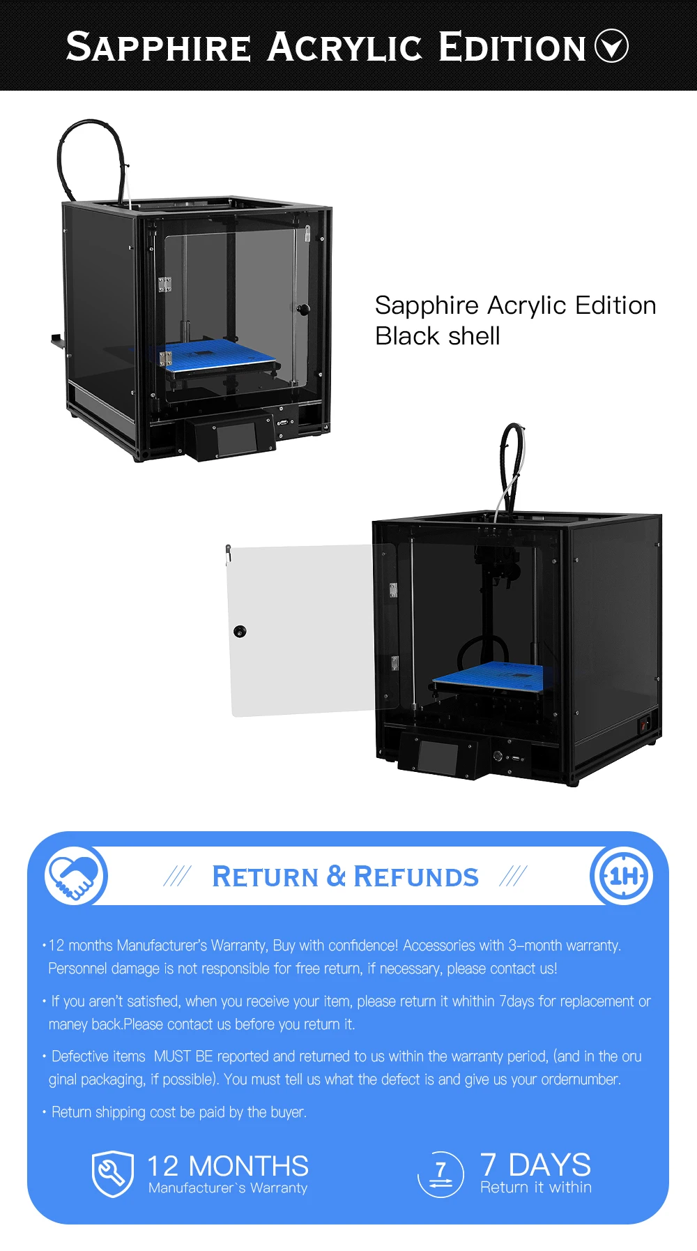 Подходит для начинающих Sapphire S алюминиевый профиль рамка 3d принтер печать DIY Набор площадь CoreXY система большая площадь 200*200 мм Core XY