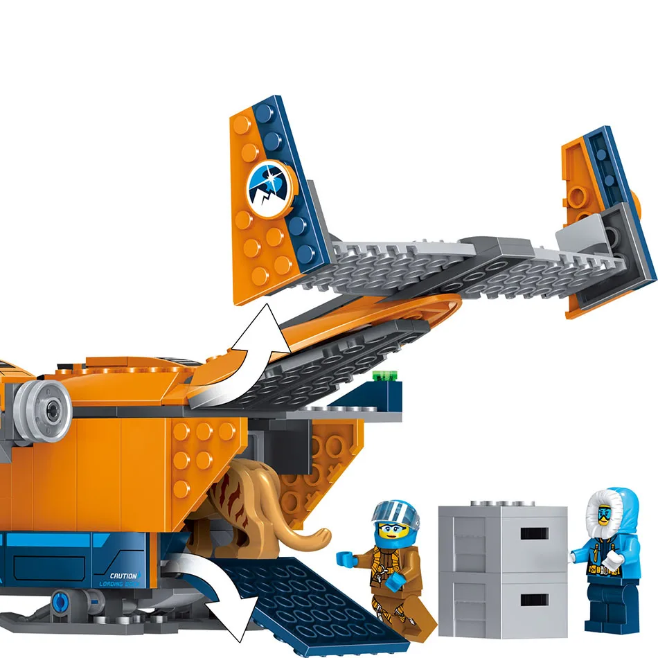 Компактные строительные блоки совместимые с Lepinging city Arctic Supply Plane детские игрушки