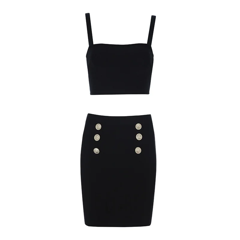 Женский облегающий костюм INDRESSME комплект из двух предметов короткий топ на