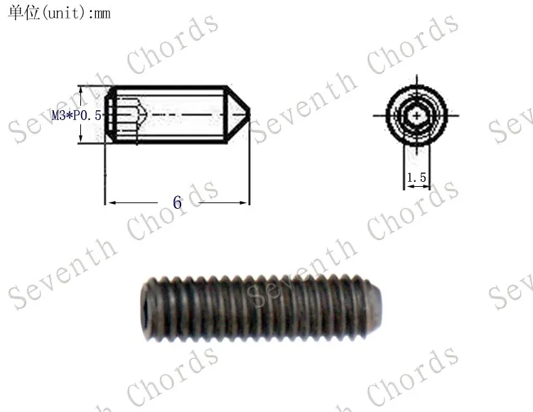 6mm Black X 12pcs 12 шт. электрическая гитара бас мост струна седло регулировка высоты шестигранные винты-тремоло мост шестигранный винт-M3*6 мм-12 мм - Цвет: 6mm Black X 12pcs