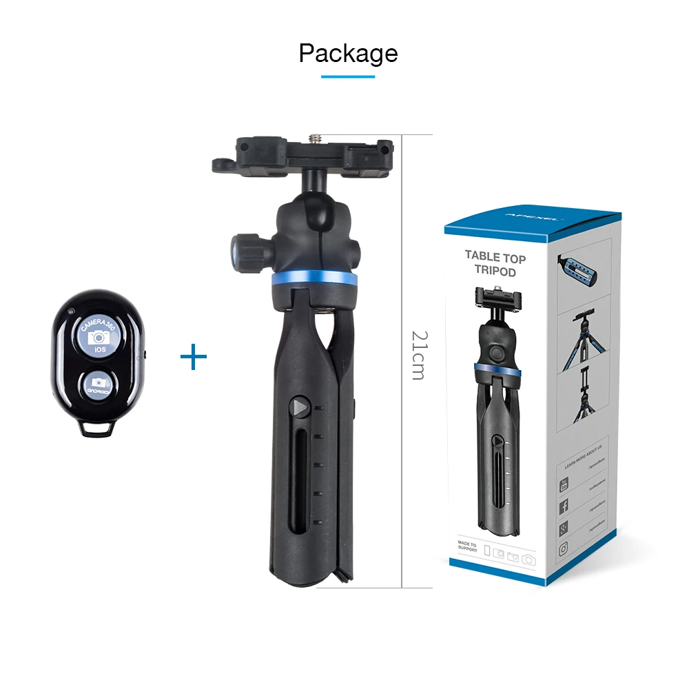 With remote control APEXEL 2 в 1 портативный растягивающийся ручной мини-штатив селфи палка для камеры телефона Штатив для Gopro xiaomi iPhone смартфон - Цвет: With remote control