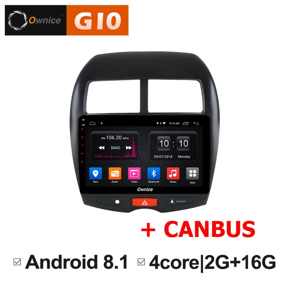 HD 10 1 Android 8 четырехъядерный 2G RAM + 16GB ROM автомобильный DVD плеер для Mitsubishi ASX 2011 2015 gps