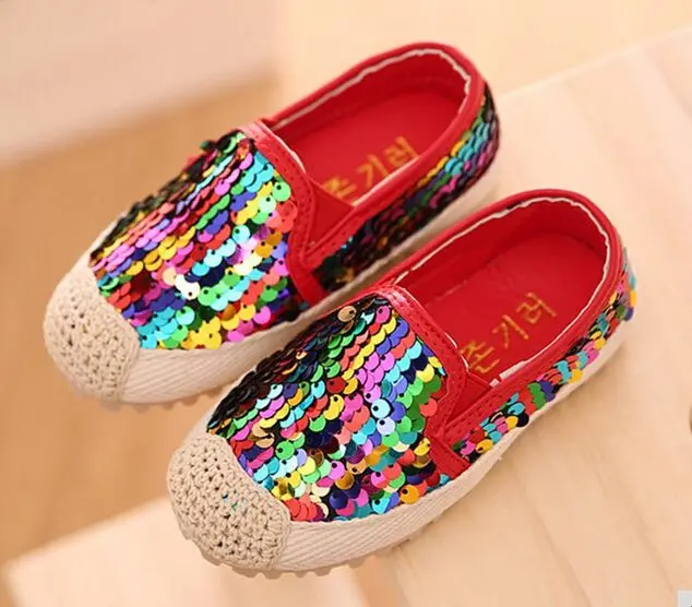 Детская Радужная обувь для девочек яркие блестящие кроссовки детская на плоской