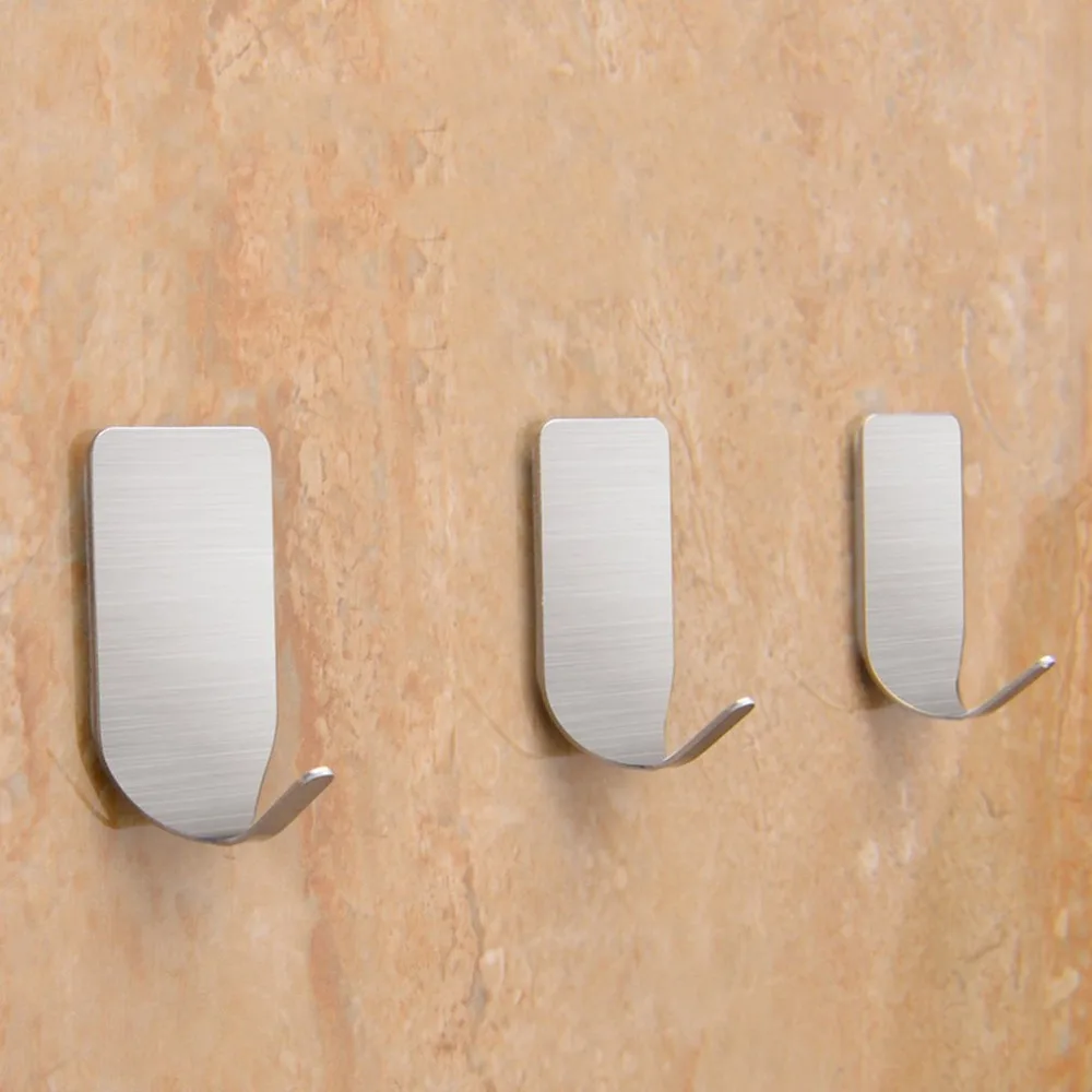 6 шт. самоклеящаяся домашняя кухонная настенная дверная держатель из нержавеющей