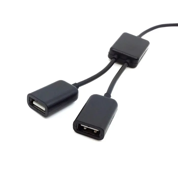 Черный концентратор USB 2 0 с двумя портами кабель питания шины для ноутбука Macbook ПК