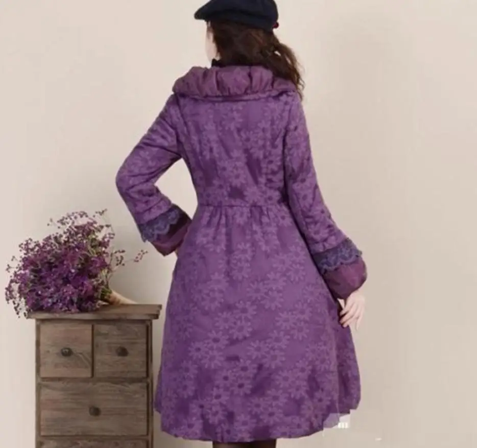 Женская зимняя куртка с отложным воротником длинным рукавом |