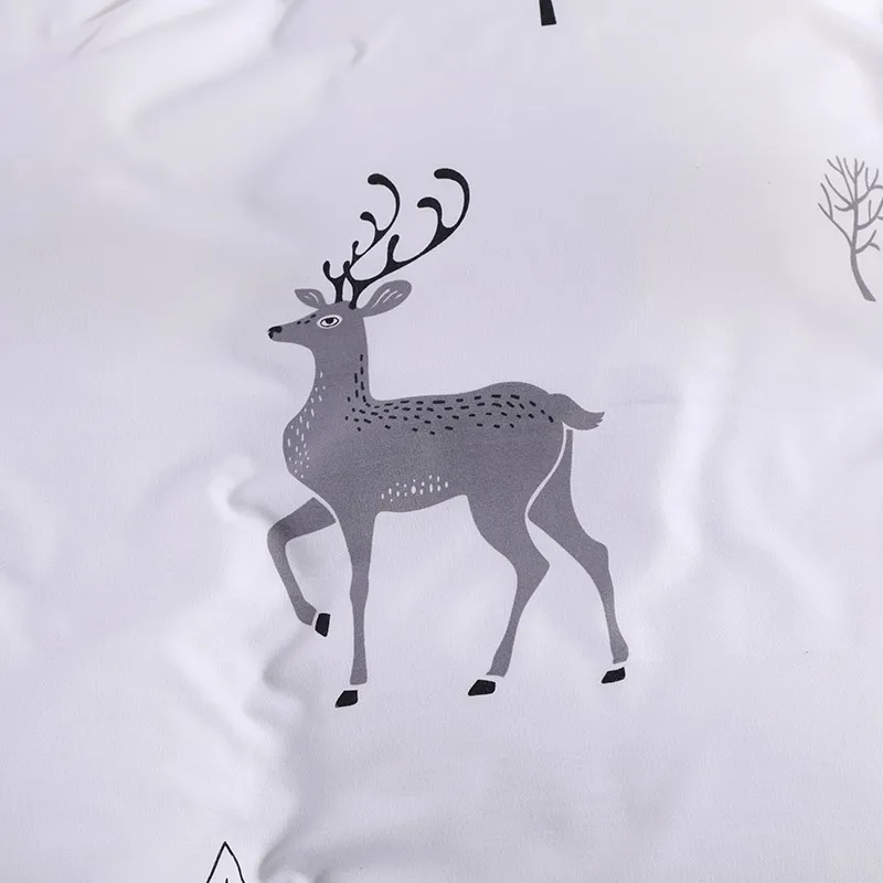 Solstice полосатый промытый хлопок мультфильм Рождество лося Стиль Постельное белье