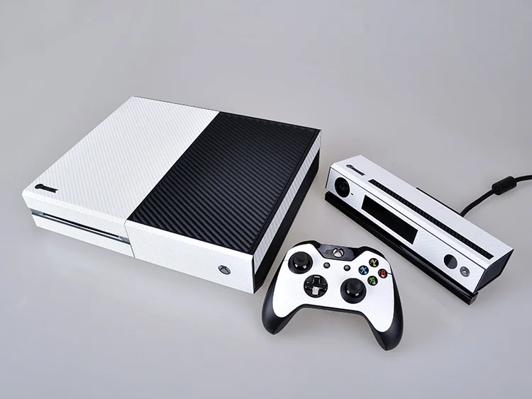 Белая виниловая наклейка из углеродного волокна Защитная пленка для Microsoft Xbox One и