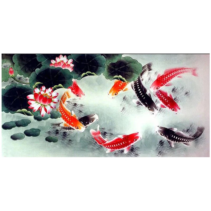 5d Diy алмазная живопись вышивка Koi Fish Graph распродажа полная квадратная Круглая