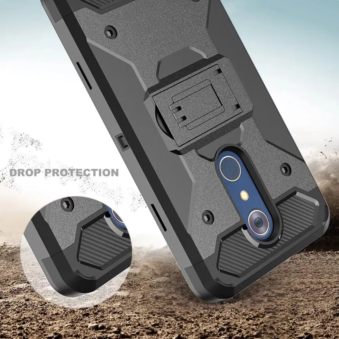 Luxury 3IN 1 Hybrid Shockproof Shell Armor with Belt Clip Holster Cover Case for LG Stylo 3 / Stylus Skin Kickstand |