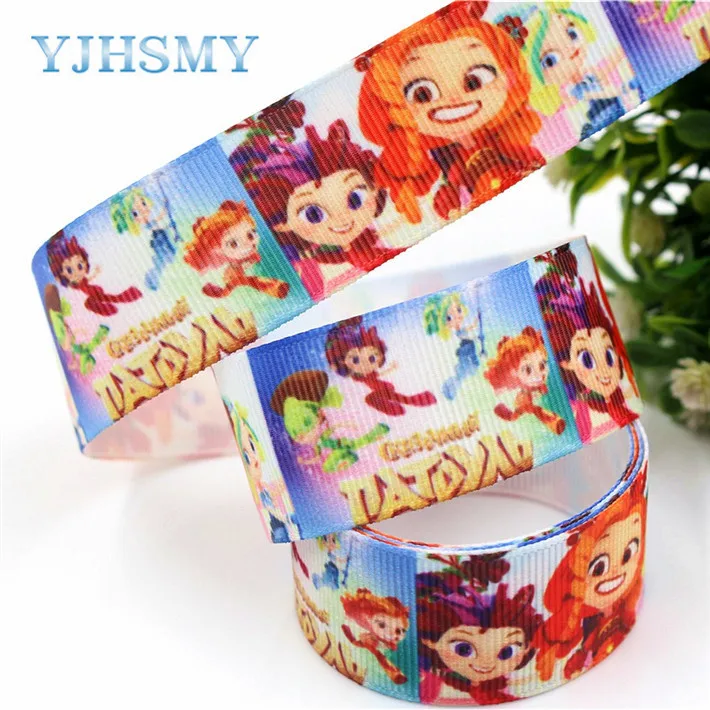 YJHSMY D-18409-591, 25 мм 5 ярдов мультфильм печатных корсажные ленты, DIY ручной работы аксессуары для волос материал свадебный подарок упаковка - Цвет: D-18409-594