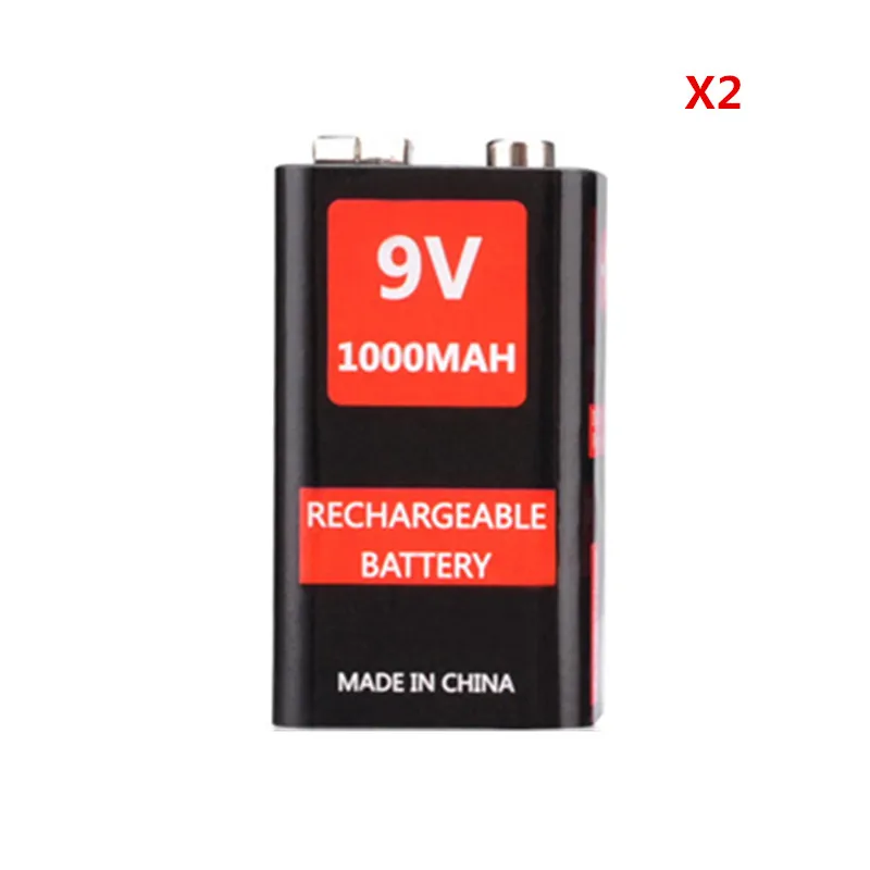 2pc 9V 1000 мА/ч, литий-ионный аккумулятор 6F22 USB аккумуляторная батарея детектор игрушка аккумуляторная батарея - Цвет: 2pc