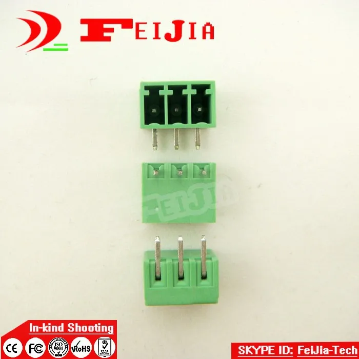 (50 шт./лот) 15EDG 3.5 3P изогнутый штырь PCB винтовой клеммный блок разъем 3 5 мм шаг Pins
