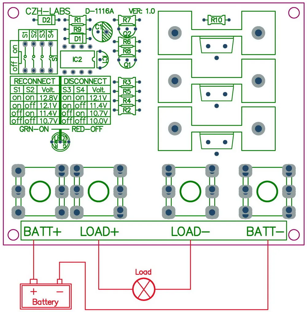 Модуль отключения низкого напряжения LVD с креплением на DIN-рейке 12 В 80 А защищает