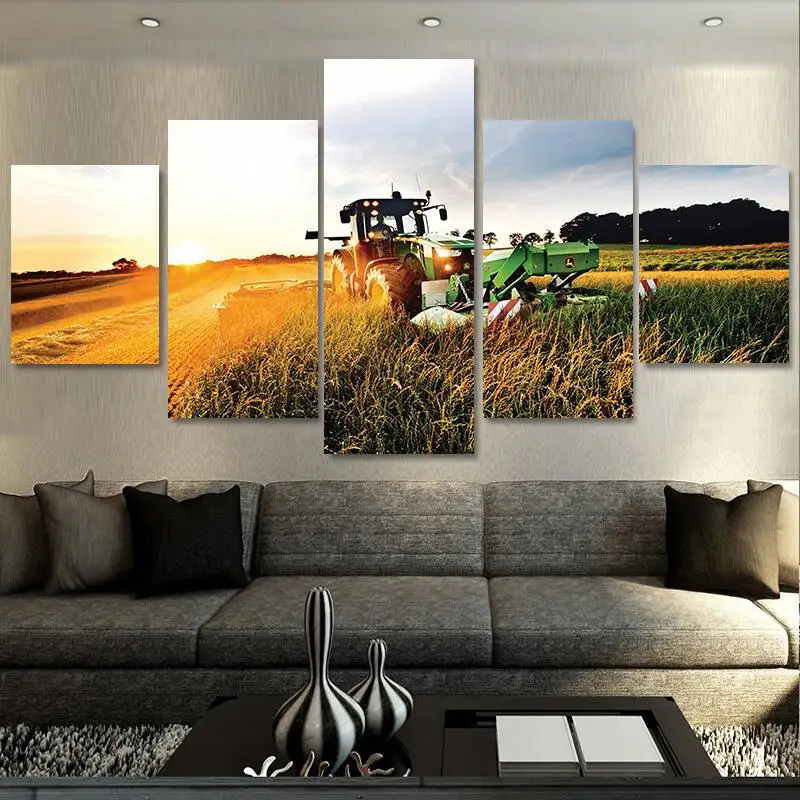 

5 pieces HD canvas print painting farm tractor canvas picture decoration print poster wall artist decoration A-781