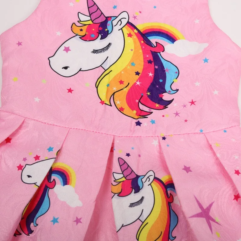 

2019 Girls Dresses Kindstraum Kids Sleeveless unicorn printed Dresses Party Dress Toddler Princess Dresses For Girl 3-7 Y DC023